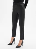 Spodnie damskie - JOOP! Damskie spodnie z imitacji skóry Kobiety Sztuczna skóra czarny jednolity, 36 - miniaturka - grafika 1