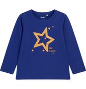 Bluzki dla dziewczynek - T-shirt z długim rękawem dla dziewczynki, z gwiazdą i napisem jedna na milion, niebieski 3-8 lat - miniaturka - grafika 1