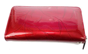 Portfel Damski Skóra Naturalna PIERRE CARDIN Z Suwakiem Piórnik 19 cm Lakierowany 119 - Portfele - miniaturka - grafika 11