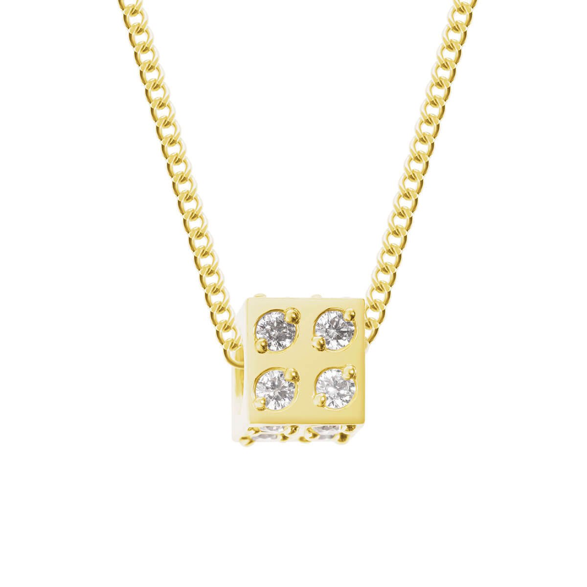 Naszyjnik celebrytka kostka srebrna pozłacana