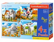 Puzzle - Puzzle 4w1 Układanka dla Dzieci Zwierzęta Koza Owca Koń Krowa 4+ Castor - miniaturka - grafika 1
