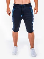 Spodenki męskie - Krótkie spodenki męskie dresowe - granatowe W053 - miniaturka - grafika 1
