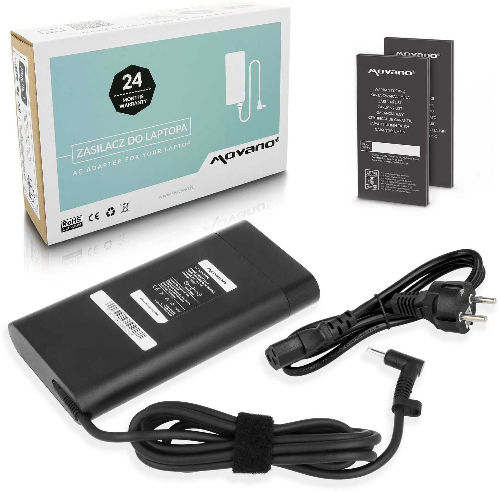 Zasilacz do laptopa Movano Zasilacz Movano 20v 14a 4.5x3.0 pin 280W do HP