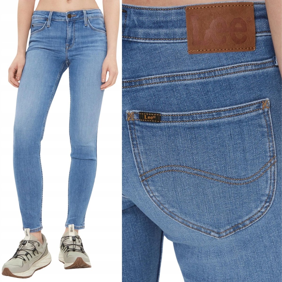 Lee SCARLETT SKINNY Majestic Wave RURKI ELASTYCZNE BLUE DżINS W27 L31
