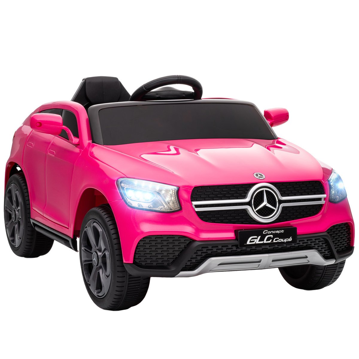 Samochód elektryczny dla dzieci AIYAPLAY 12 V Mercedes-Benz Concept GLC Coupe z pilotem, 2 silnikami, 3 prędkościami, pojazdem dziecięcym z miękkim ..