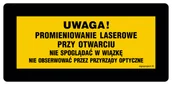 Systemy ekspozycyjne i znaki informacyjne - KB007 UWAGA NIEWIDZIALNE PROMIENIOWANIE LASEROWE, PN - PŁYTA PCV 1MM; (200X100MM) - miniaturka - grafika 1