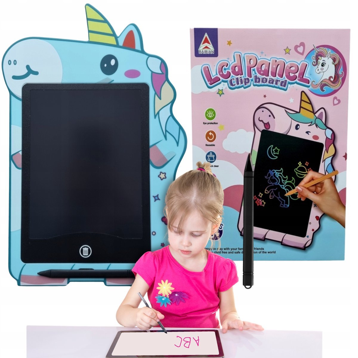 ZNIKOPIS TABLET GRAFICZNY DO RYSOWANIA DLA DZIECI JEDNOROŻEC NIEBIESKI