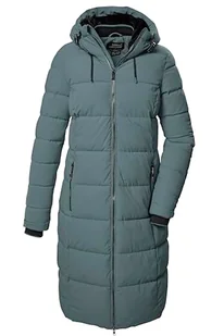 killtec Damski pikowany płaszcz/płaszcz funkcyjny o wyglądzie puchu z kapturem KOW 56 WMN QLTD CT, niebiesko-szary, 36, 41810-000 - Płaszcze damskie - miniaturka - grafika 1