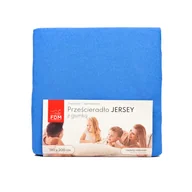 Prześcieradła - Prześcieradło JERSEY ciemno niebieskie 100% bawełna Rozmiar: 160 x 200 - miniaturka - grafika 1