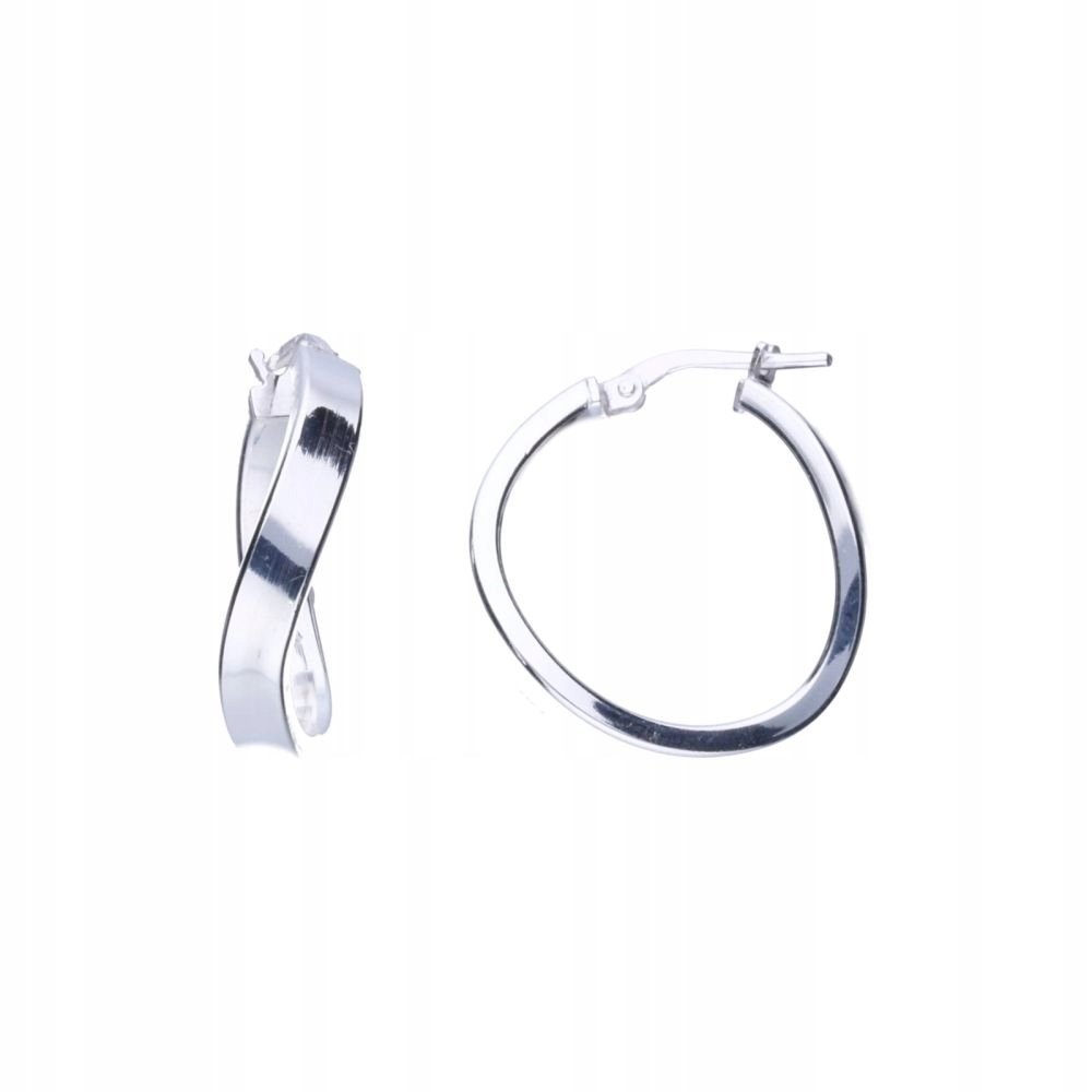 Kolczyki srebrne 925 koła skręcane kółeczka 24mm gładkie 3.18g na prezent