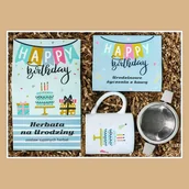 Zestawy upominkowe - Birthdaybox WYJĄTKOWY DZIEŃ - Herbata, kawa, zaparzacz, kubek to idealny zestaw prezentowy, który sprawi każdemu wiele radości i uśmiechu - miniaturka - grafika 1