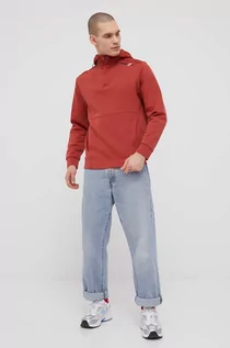 Bluzy męskie - Puma bluza męska kolor czerwony z kapturem gładka - grafika 1