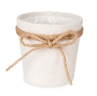 Donice - Osłonka na doniczkę pleciona z jutową kokardą, Ø 10 cm - miniaturka - grafika 1