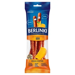 Berlinki Kabanosy wciągający ser 85 g - Kiełbasa i wędliny - miniaturka - grafika 1