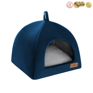 RECOBED budka dla psa Welurowe granat M 50x50cm - Legowiska dla psów - miniaturka - grafika 2