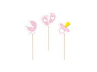 Ciasta i półprodukty do ciast - Pikery na Baby Shower różowe - 6 szt. - miniaturka - grafika 1