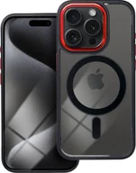 Etui i futerały do telefonów - OEM Futerał COLOR EDGE MAG COVER kompatybilny z MagSafe do IPHONE 15 Pro czarno czerwony - miniaturka - grafika 1