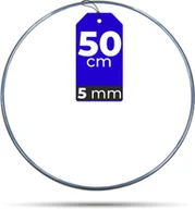 Wyposażenie pokoiku dziecięcego - Obręcz metalowa GRUBA SREBRNA 50 cm 5 mm makrama - miniaturka - grafika 1
