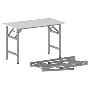 B2B Partner Stół konferencyjny FAST READY z srebrnoszarym stelażem, 1100 x 500 x 750 mm, biały 499246 - Stoły i stoliki do biura - miniaturka - grafika 1