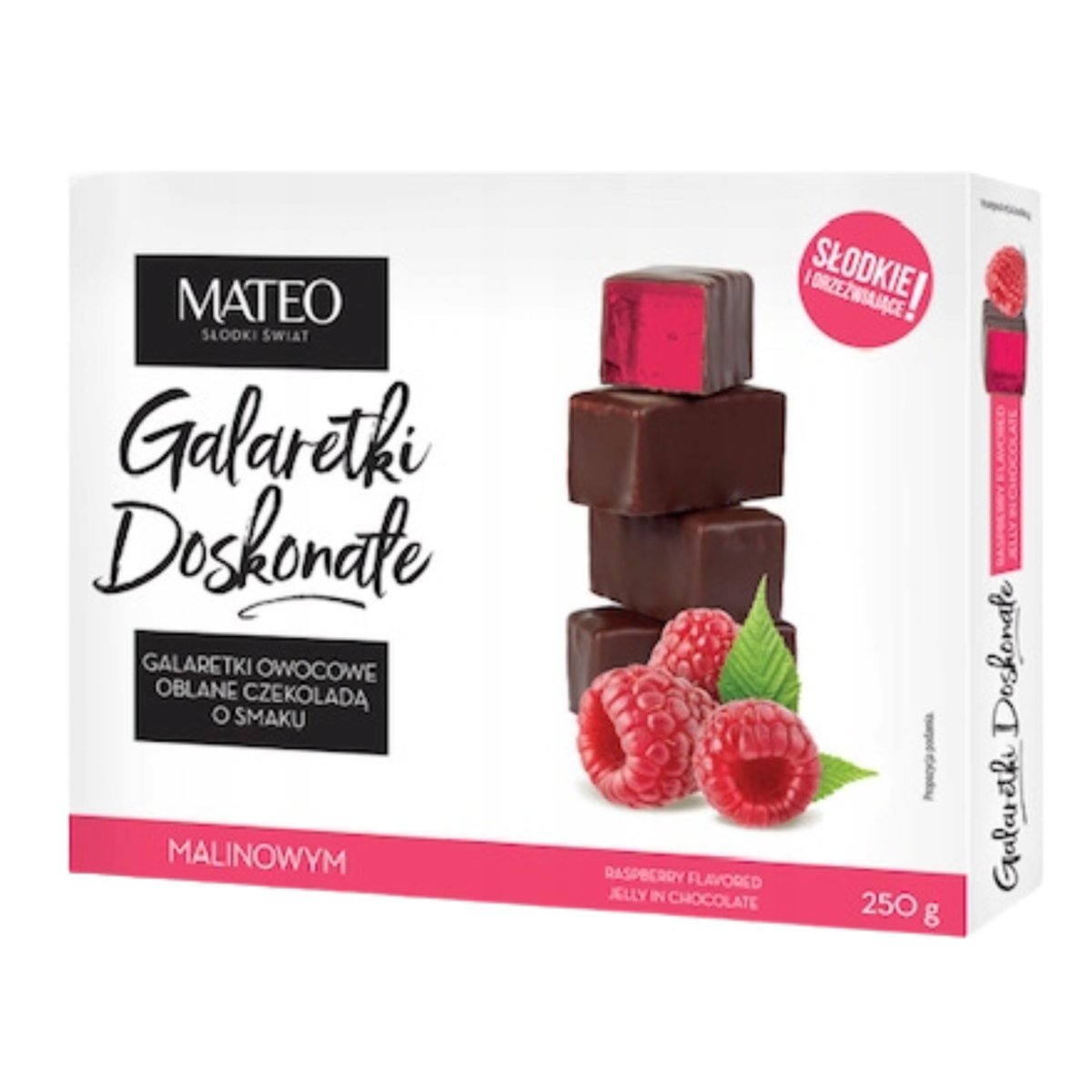 Mateo Galaretki Owocowe Oblane Czekoladą O Smaku Malinowym Słodkie 250G