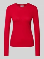 Bluzki damskie - Bluzka z długim rękawem o kroju slim z czystej bawełny - miniaturka - grafika 1