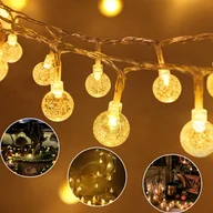 Oświetlenie świąteczne - XMTECH lampki choinkowe 30m 240 lampek choinkowych LED z wtyczką i 5-metrowym kablem zasilającym 8 trybów IP44 ciepłe białe lampki choinkowe idealne do wnętrz i na zewnątrz, przezroczysta linia - miniaturka - grafika 1