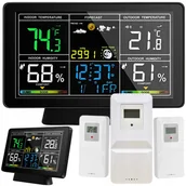 Stacje pogodowe - Stacja Pogody Higrometr Termometr Ciśnienie Bezprzewodowa 3 Czujniki hPa - miniaturka - grafika 1