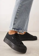 Trampki damskie - Czarne Klasyczne Trampki VICES w Stylu Basic Riovanna - miniaturka - grafika 1