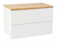 Szafki łazienkowe - Szafka łazienkowa z blatem 80 cm wisząca biały połysk Modus - miniaturka - grafika 1