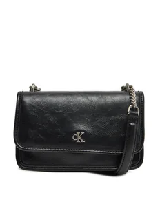 Calvin Klein Jeans Torebka Chain Mini Ew Flap LV04K3085G Czarny - Torebki damskie - miniaturka - grafika 1