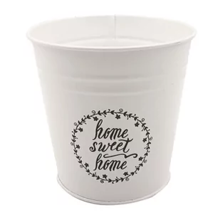 TAJEMNICZY OGRÓD Osłonka metalowa 17 cm biała SWEET HOME - Donice - miniaturka - grafika 1