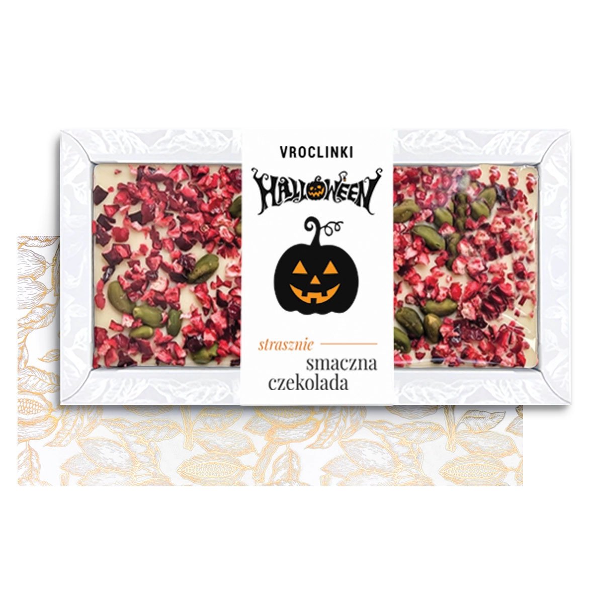 Czekolada Biała z Żurawiną i Pistacjami na Halloween (80g)