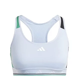 Biustonosze - adidas Damski biustonosz treningowy - Medium Support Pwrct Tf Ms Bra, Blue Dawn/White, HR2880, XSDD - grafika 1