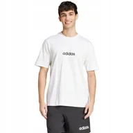 Koszulki męskie - Koszulka męska adidas Essentials Linear Single biała JE9000 XL - miniaturka - grafika 1