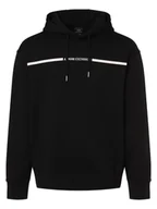 Bluzy męskie - Armani Exchange Męska bluza z kapturem Mężczyźni Bawełna niebieski jednolity, M - miniaturka - grafika 1