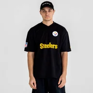 Koszulki męskie - Koszulka męska New Era  Wordmark Oversized NFL Pittsburgh Steelers S - miniaturka - grafika 1