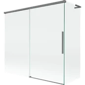 Parawany nawannowe - Mexen Rox L parawan nawannowy 2-skrzydłowy rozsuwany 170 + 80 x 150 cm, transparent, gun metal - 8C9L-170-080-95-00 - miniaturka - grafika 1