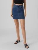 Spódnice - Vero Moda Spódnica jeansowa Luna 10279491 Niebieski Regular Fit - miniaturka - grafika 1