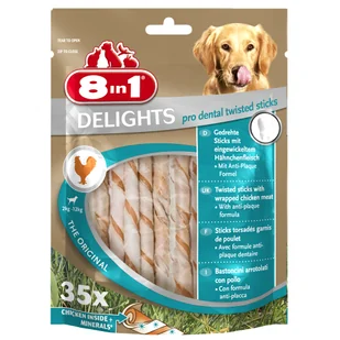 8in1 8in1 Delights różne rodzaje Pro Dental Twisted Sticks 3 x 35 szt - Przysmaki dla psów - miniaturka - grafika 2
