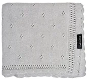 Koce i narzuty dla dzieci - Kocyk Dla Niemowląt Ażurowy Daisy Szary Lullalove - miniaturka - grafika 1