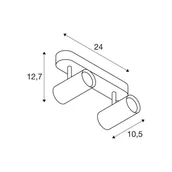 Lampy sufitowe - SLV reflektor sufitowy LED Noblo, czarny, 2700 K, długość 24 cm możliwość ściemniania, czarny, salon / jadalnia, aluminium, nowoczesny - miniaturka - grafika 1