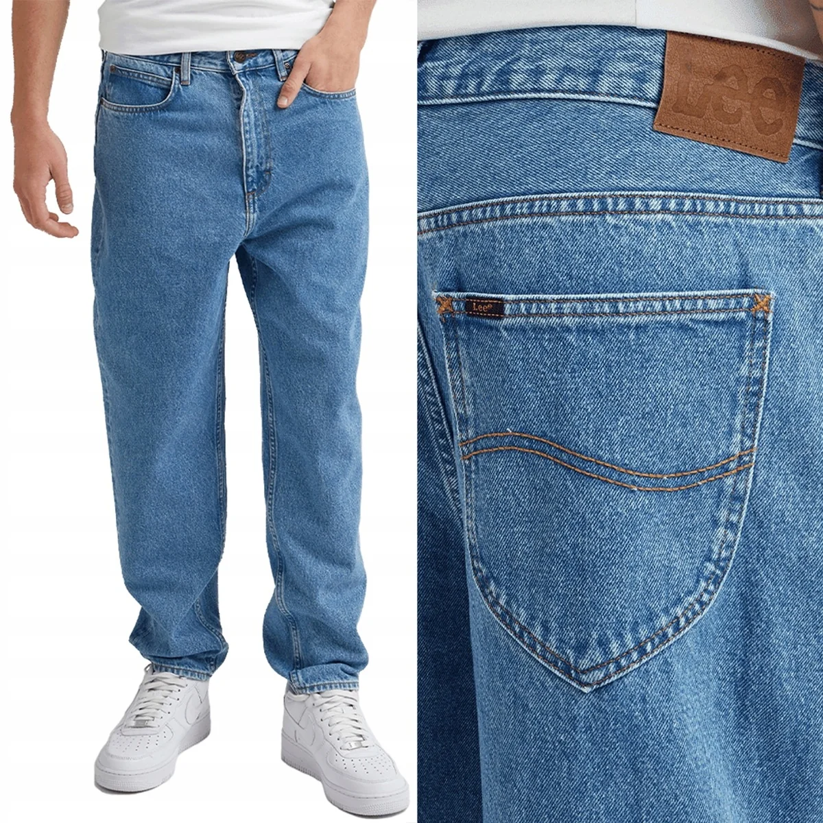Lee Easton loose tapered Free bardzo luźne zwężane spodnie jeansowe W36 L34