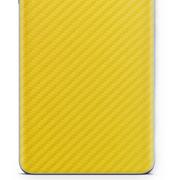Folie ochronne do telefonów - Folia naklejka skórka strukturalna na TYŁ do Apple iPhone 4 -  Carbon Żółty - apgo SKINS - miniaturka - grafika 1