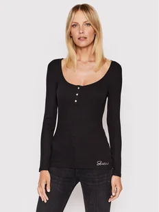 Guess Bluzka W2YP46 KBCO2 Czarny Slim Fit - Bluzki damskie - miniaturka - grafika 1