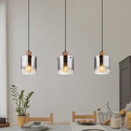 Lampy sufitowe - Globo Lampa wisząca Underwood, możliwość ściemniania, aluminiowy / szary / cynkowy, salon / jadalnia, szkło - miniaturka - grafika 1