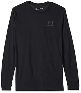 Under Armour Under Armour Męska sportowa bluza z lewej piersi z długim rękawem i okrągłym dekoltem Czarny (001)/czarny M 1329585-01-M - Bluzy męskie - miniaturka - grafika 1