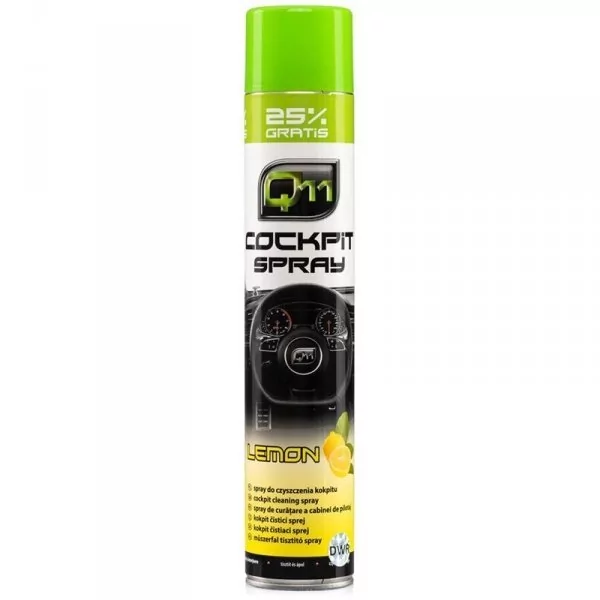 Q11 Q11 Kokpit Spray Lemon Połysk 750ml Preparat nabłyszczający do plastików D41-1732