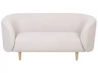 Sofy i kanapy - Sofa dwuosobowa tapicerowana beżowa ze złotym LOEN - miniaturka - grafika 1