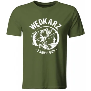 GiTees, Koszulka Wędkarz Z Krwi I Ości. Prezent Dla Wędkarza, zielona, rozmiar XXL - Koszulki męskie - miniaturka - grafika 1