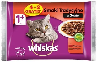 Whiskas Adult 4x100g + 2x100g GRATIS mokra karma dla kotów smaki tradycyjne w sosie 35965-uniw - Mokra karma dla kotów - miniaturka - grafika 2